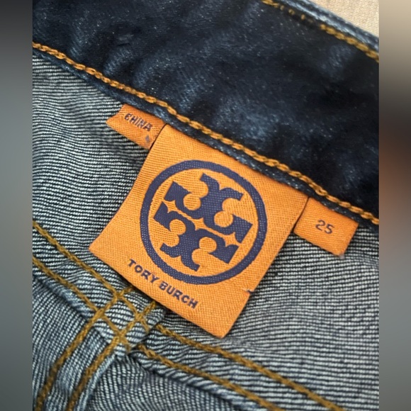 NEW Tory Burch Sz 25 Dark Wash Straight Leg Jeans - Picture 5 of 8
